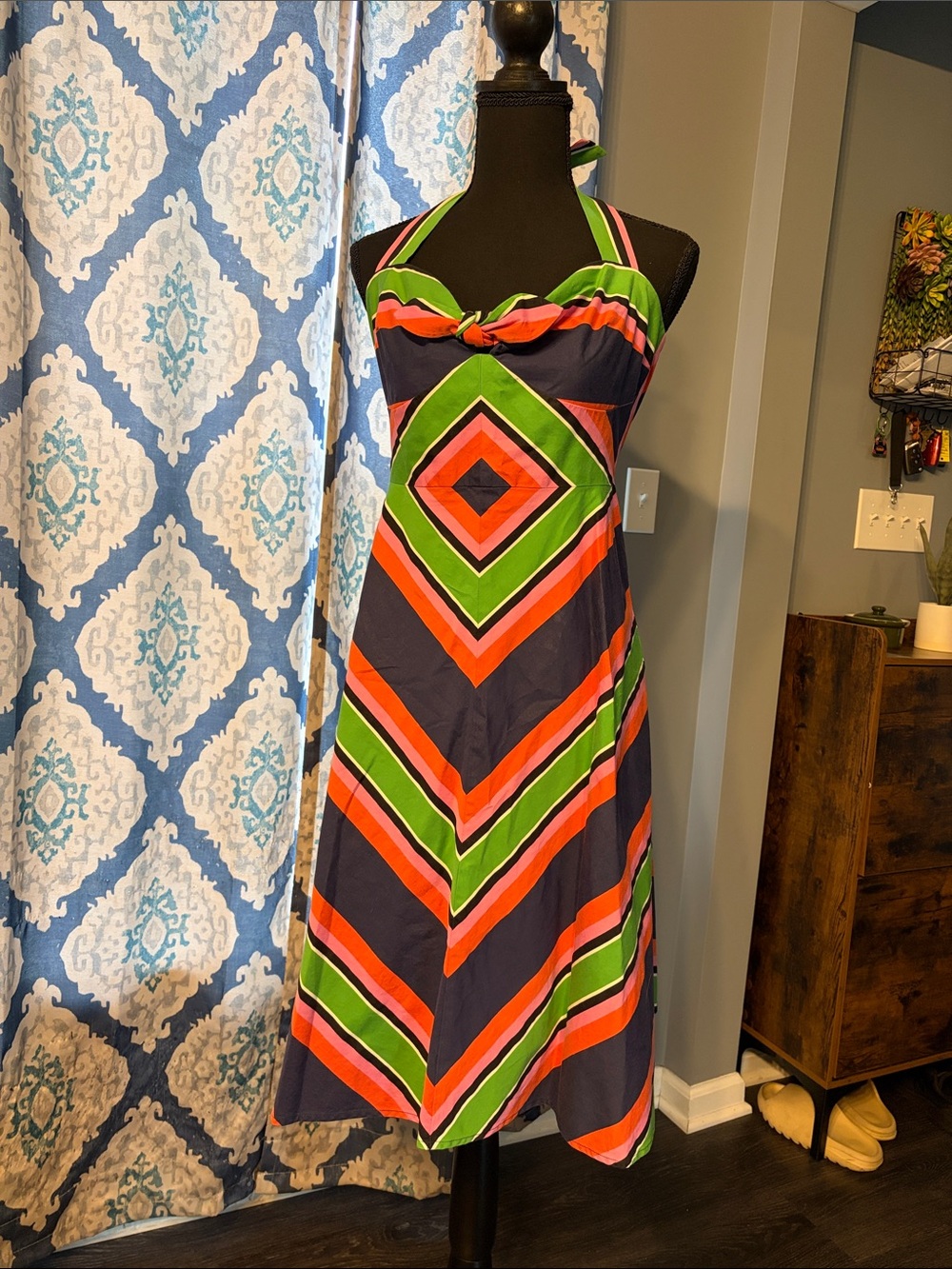 Trina Turk Rhiannon Geometric Halter Dress Size 10